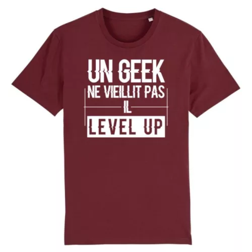 T-shirt Un Geek bordeaux